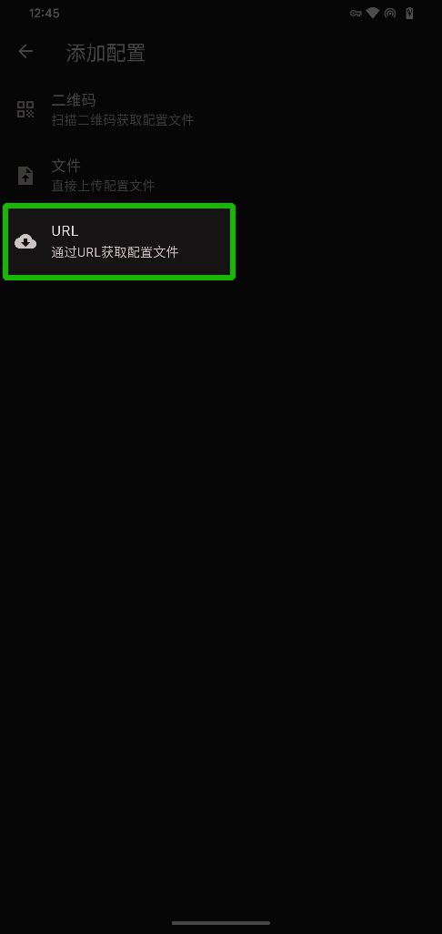 选择通过URL导入配置